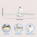 Ventilateur Plafonnier LED avec Télécommande – 52 cm, Culot E27