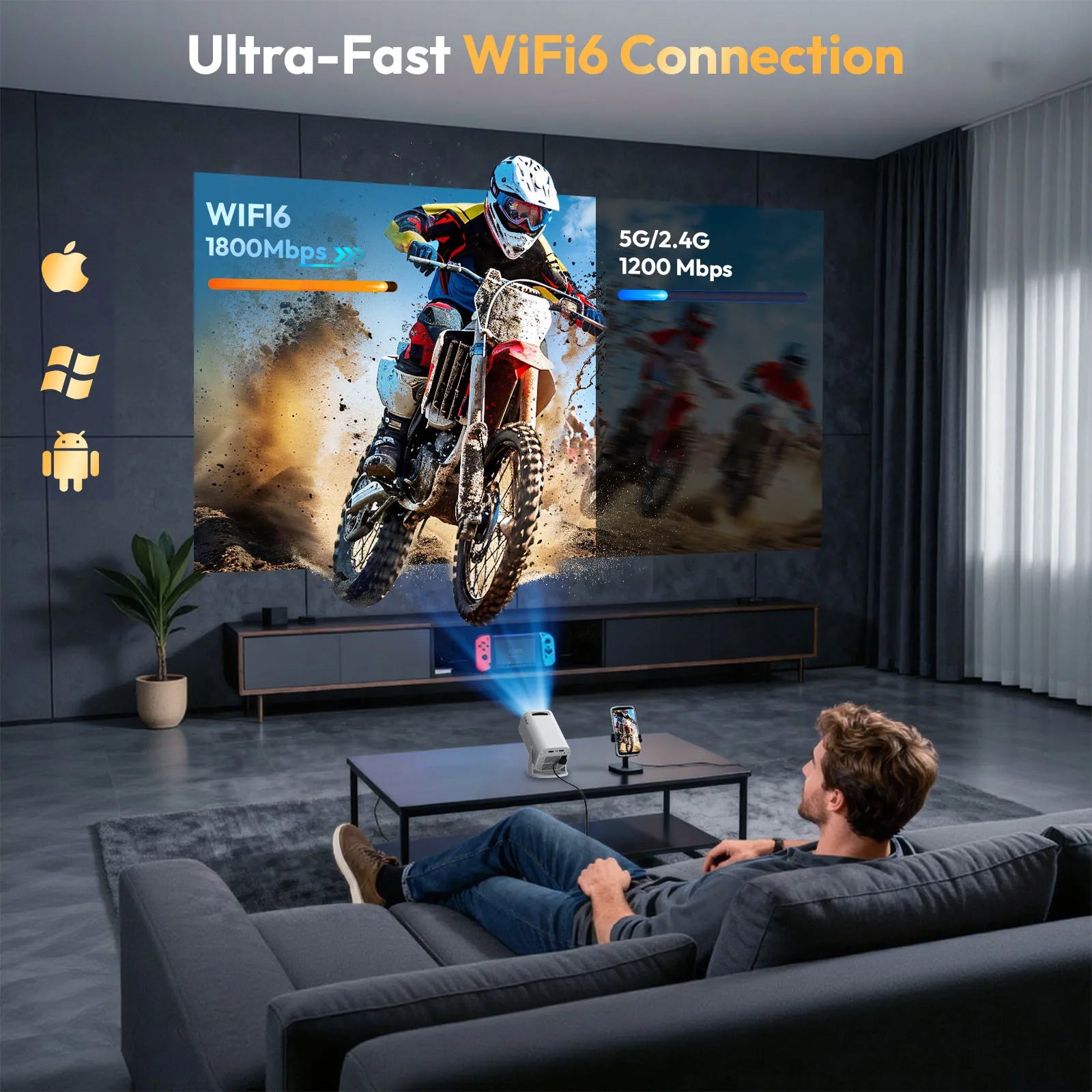 Projector 4K Wifi6