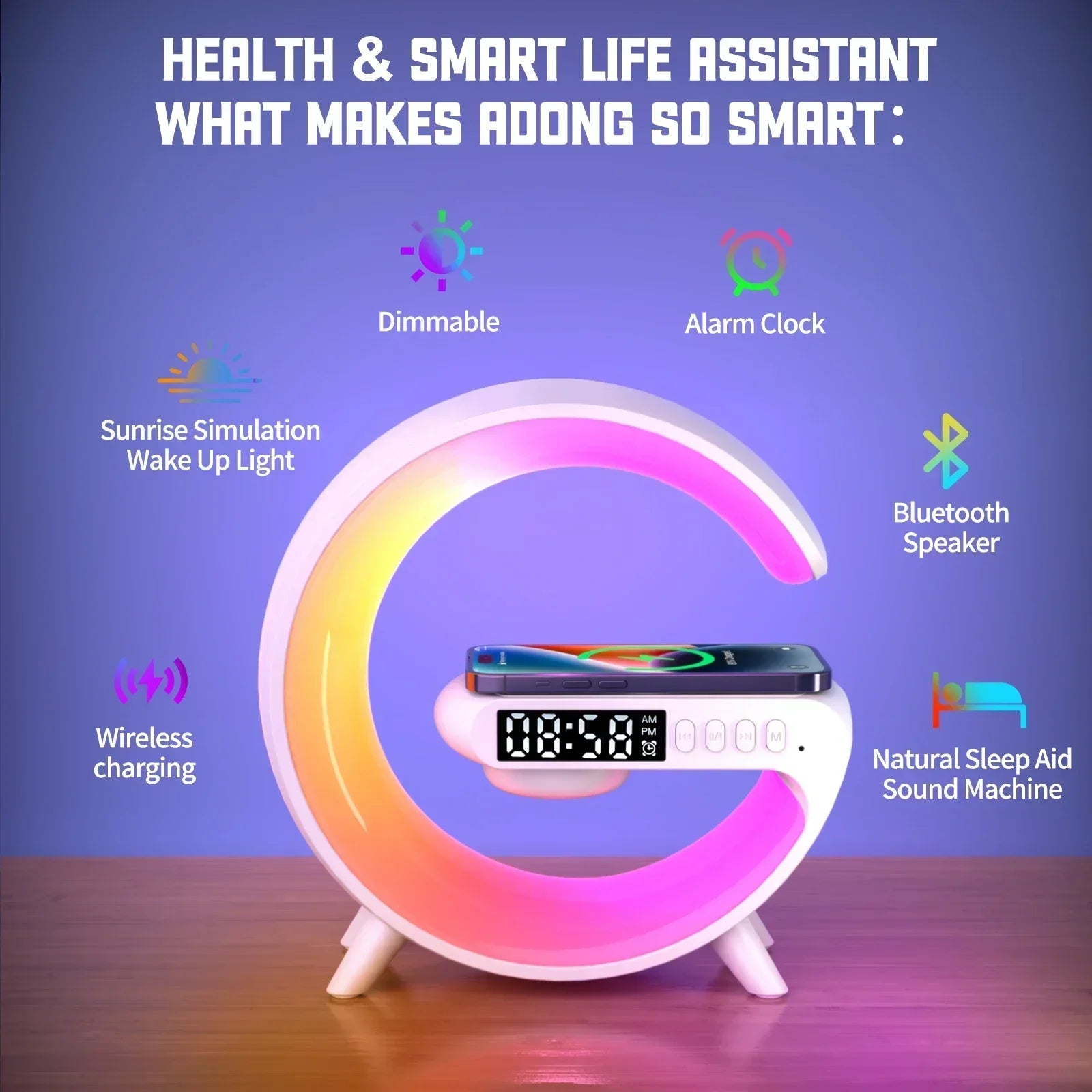 Multifunction Wireless Charger Stand Pad RGB